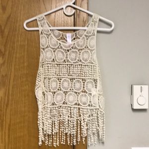 Crochet fringe tank